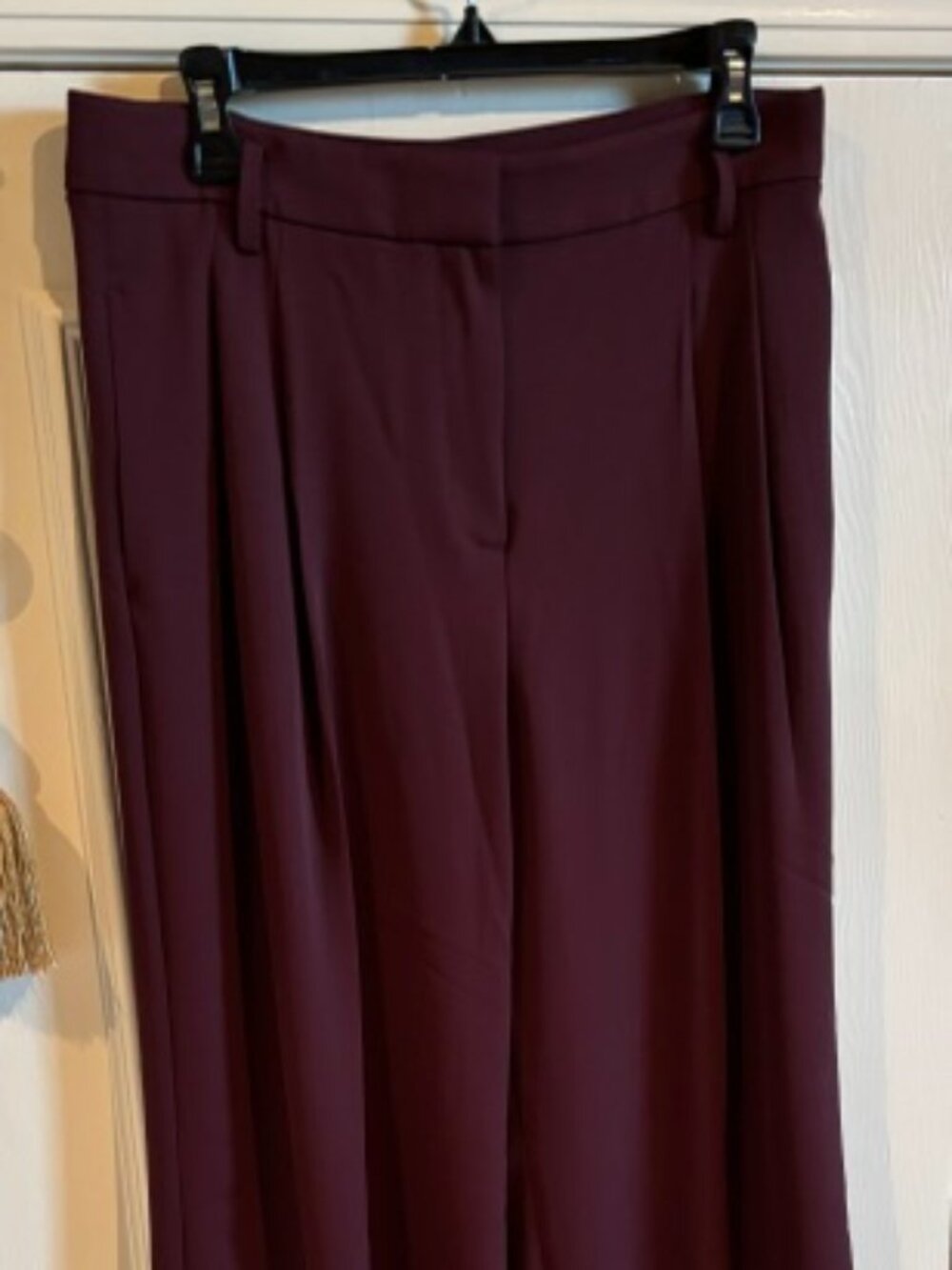 Ann Taylor Poised Plum Pleated Wide Leg Pant in Bi-Stretch Size 8 Petite - Picture 6 of 8